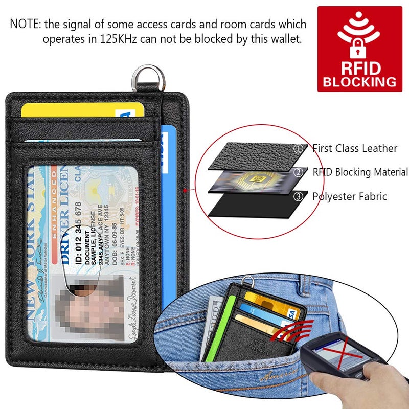 FurArt محفظة فورا آرت سليم مينيماليست، محافظ جيب أمامية، حجب RFID، حامل بطاقات ائتمان للرجال - أسود - Image 5